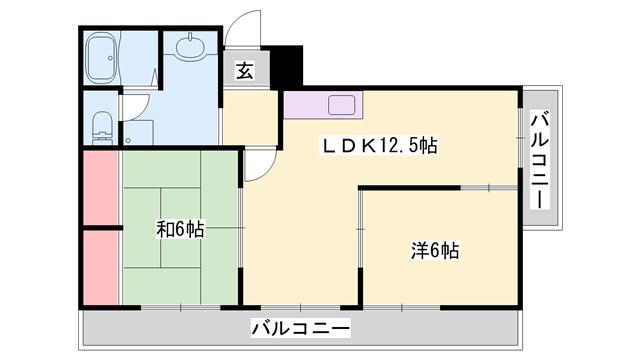 コーポ青山II(2LDK/2階)の間取り写真