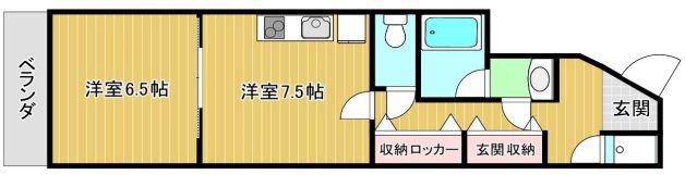 アンペルシュ(1LDK/4階)の間取り写真