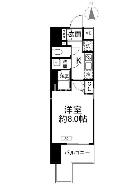ベラジオ五条堀川II(1K/7階)の間取り写真