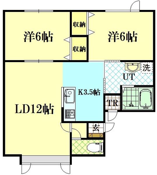 GLICK HEIM(2LDK/1階)の間取り写真