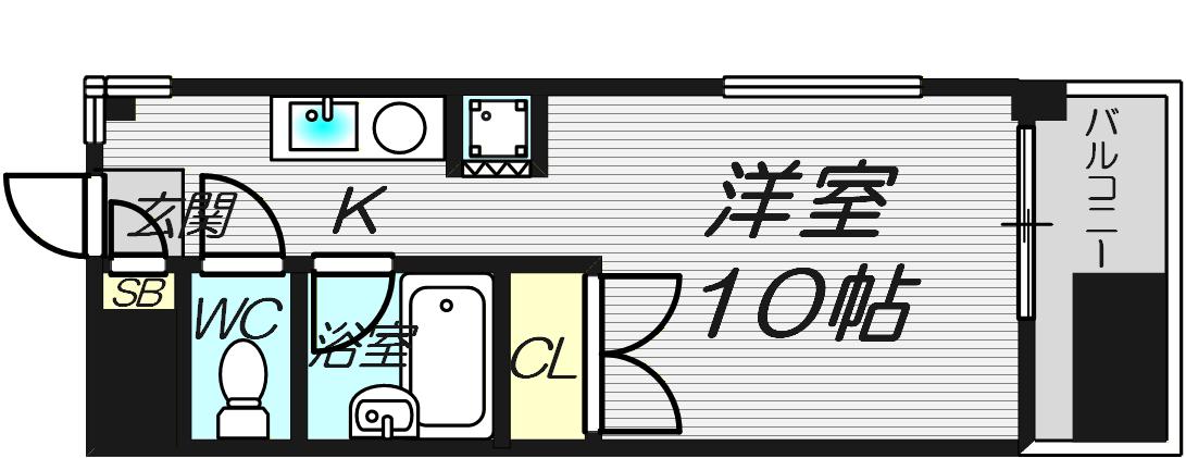 ベストレジデンス 天王寺(ワンルーム/1階)の間取り写真