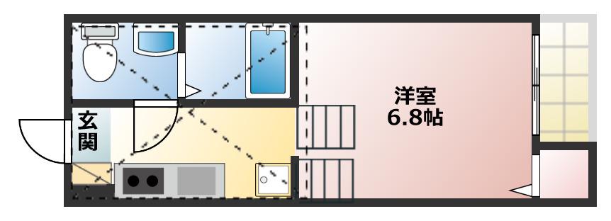 LA MER BLEU(1SK/2階)の間取り写真