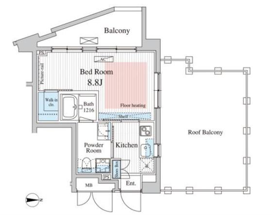 MIA CASA II(1K/8階)の間取り写真
