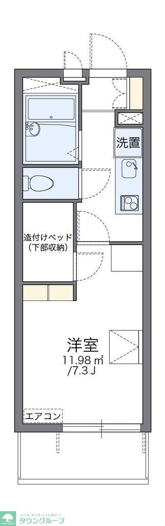 レオパレスハッピーブリッジ(1K/1階)の間取り写真