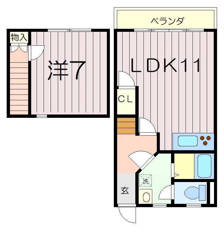 アーバンステイツ逗子(1LDK/2階)の間取り写真