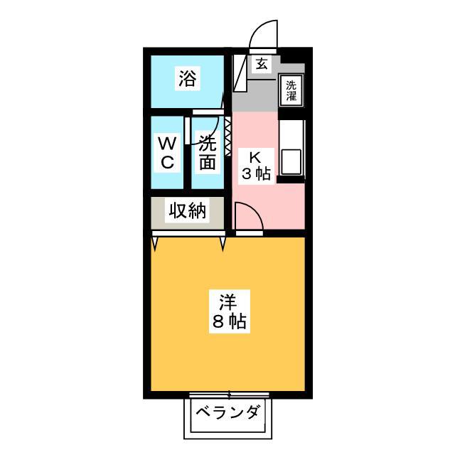 コスモビレッジ(1K/1階)の間取り写真