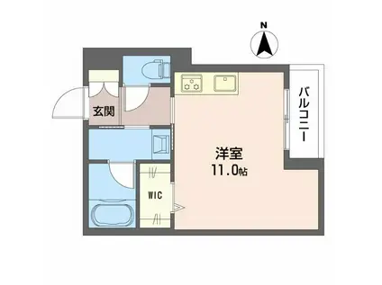 シャーメゾン月の杜(ワンルーム/3階)の間取り写真