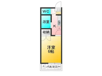 金子コーポ60号(1K/2階)の間取り写真