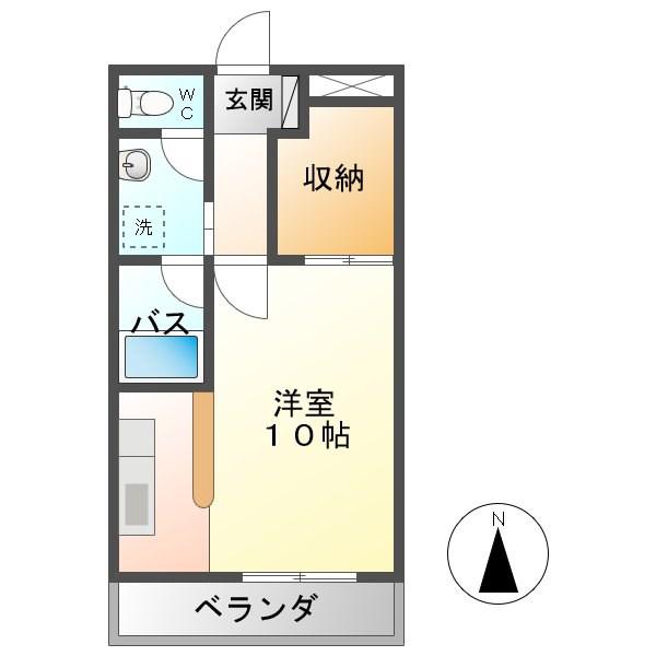 BRANDNEW CITY C(ワンルーム/4階)の間取り写真