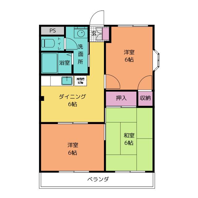 メゾンソフィア(3DK/2階)の間取り写真