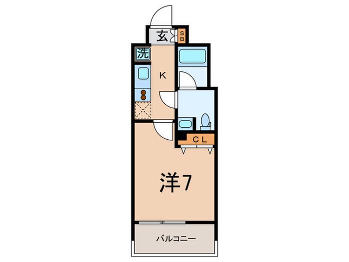 レジディア島津山(1K/10階)の間取り写真
