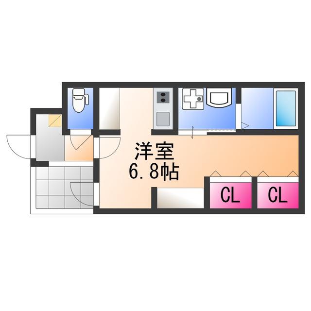 ジーイーサンク(ワンルーム/1階)の間取り写真