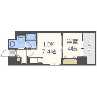 LA CASA京橋(1LDK/2階)の間取り写真