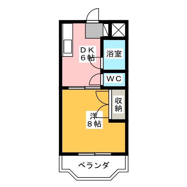 ボーネン K(1DK/3階)の間取り写真