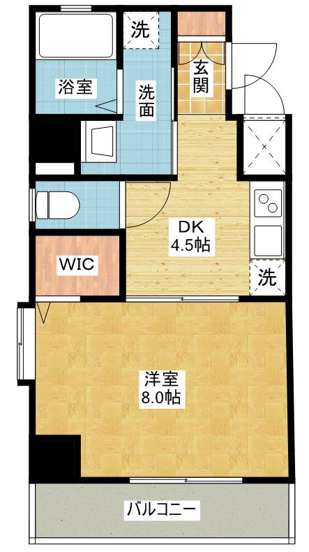 プロビデンス栄南(1DK/3階)の間取り写真