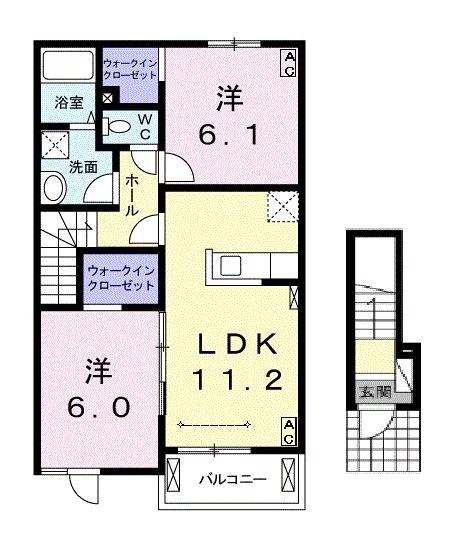 ESPERANZA(2LDK/2階)の間取り写真