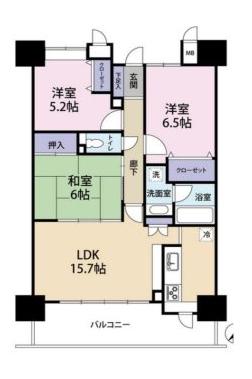 東急ドエル・アルス和泉中央(3LDK/6階)の間取り写真