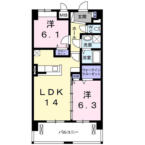 サニーレジデンス西三国NEO(2LDK/3階)の間取り写真
