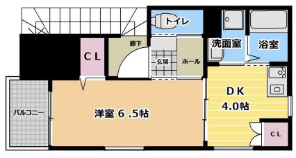 エターナルシー福田(1DK/2階)の間取り写真