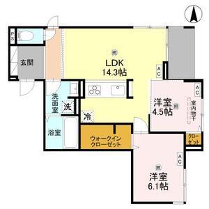 ウエスタンハイツ19(2LDK/1階)の間取り写真