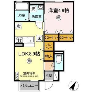 エクセル(1LDK/1階)の間取り写真