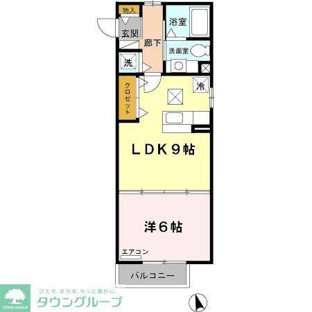 ソレアードII(1LDK/1階)の間取り写真
