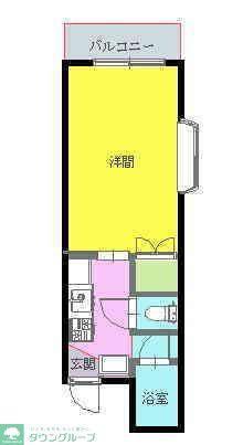 センターハイツ(ワンルーム/2階)の間取り写真