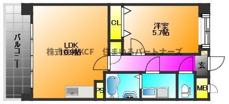 グランドアマレイⅦ番館(1LDK/3階)の間取り写真