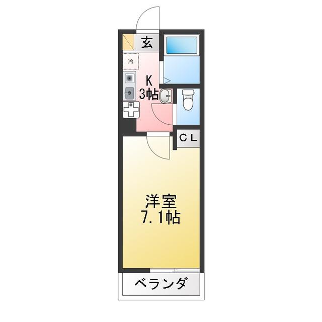 グランルーチェ金沢八景(1K/2階)の間取り写真