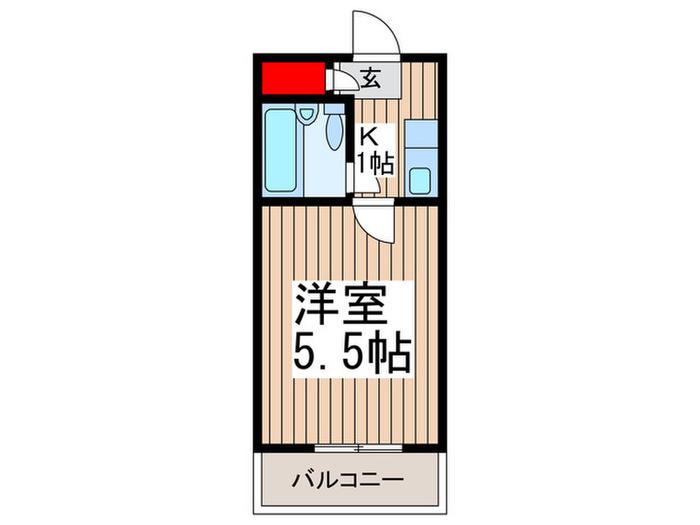 みずほ台宝マンション(1K/5階)の間取り写真