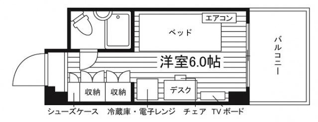 学生会館 ジョイテルWARABI(ワンルーム/4階)の間取り写真