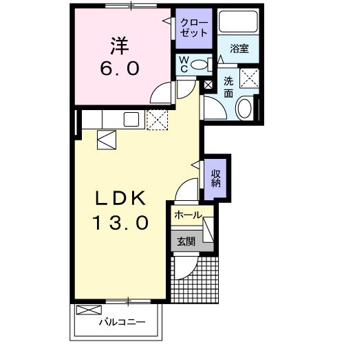 エテルノコマンド(1LDK/1階)の間取り写真