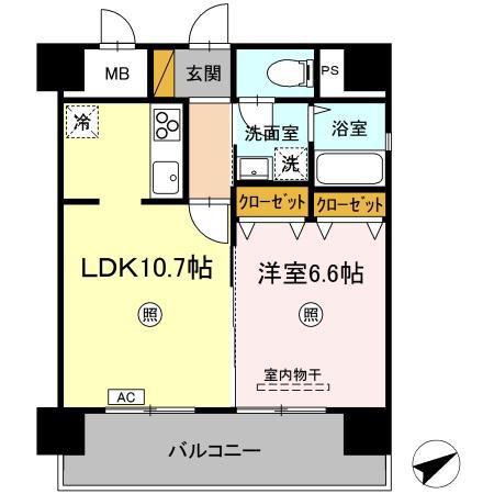 エミネンス大町(1LDK/7階)の間取り写真
