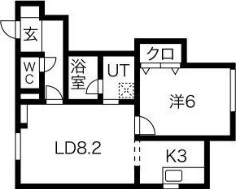 イーストディア(1LDK/2階)の間取り写真