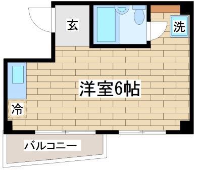 フジハイツ(ワンルーム/3階)の間取り写真