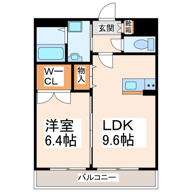 リベルテ御領(1LDK/7階)の間取り写真