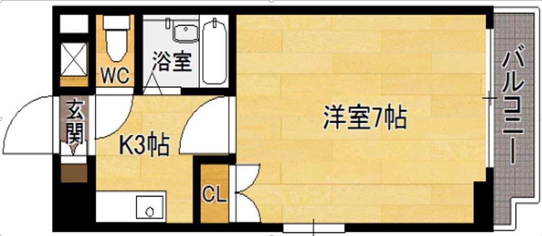 博多ステーションタワー(ワンルーム/3階)の間取り写真