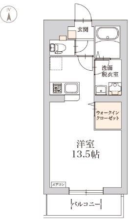 ヘリテージ宮町(ワンルーム/2階)の間取り写真