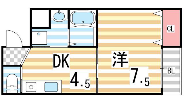フェアリーアオイ(1DK/3階)の間取り写真