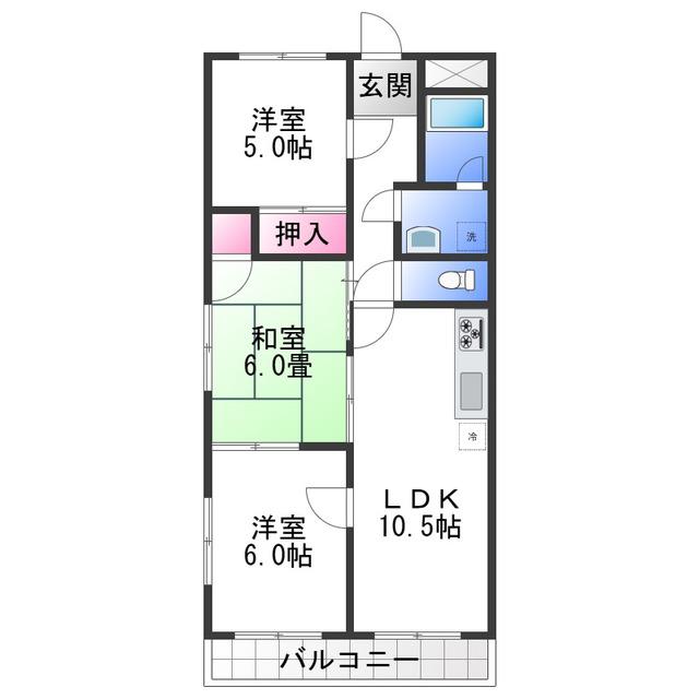 ルシェンテ(3LDK/2階)の間取り写真