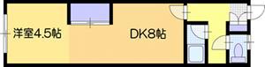 エレガンス高砂(1LDK/2階)の間取り写真