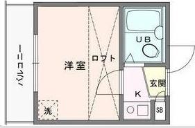 サーフ松風町(1K/1階)の間取り写真