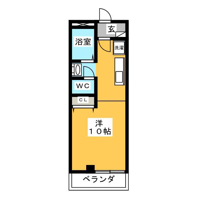 レコス壱番館(ワンルーム/2階)の間取り写真