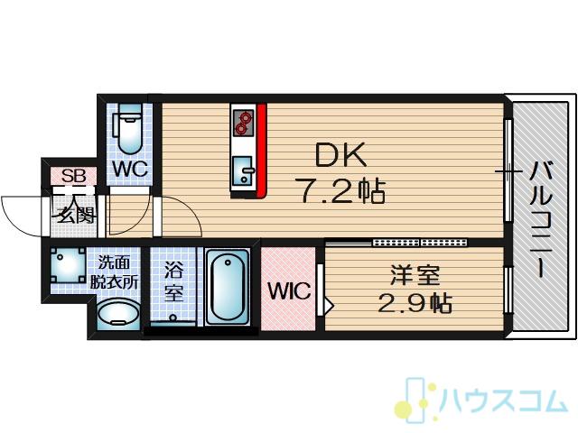 ファーストフィオーレ吹田ウインズテラス(1DK/2階)の間取り写真