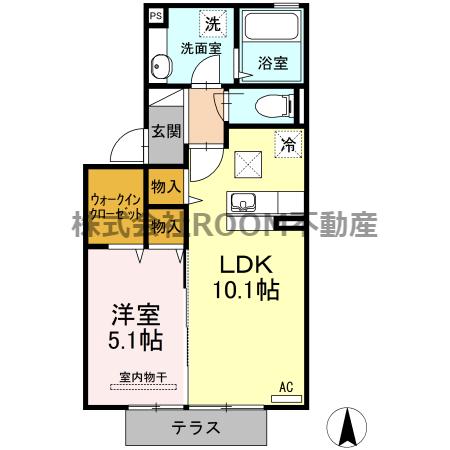 ボナールTOMO(1LDK/1階)の間取り写真