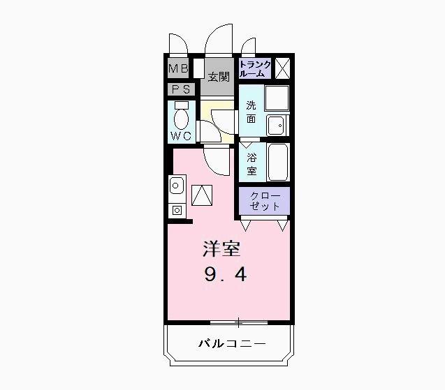 メゾン・ソレイユ(ワンルーム/1階)の間取り写真