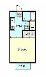 アプロード東手城B(1K/2階)の間取り写真