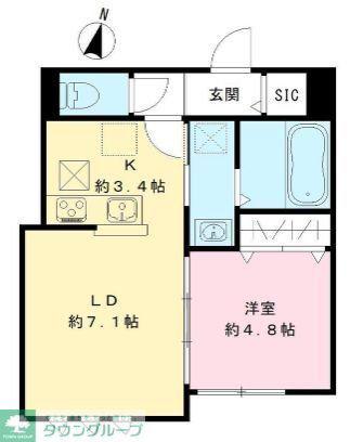 スレイベル井の頭(1LDK/1階)の間取り写真