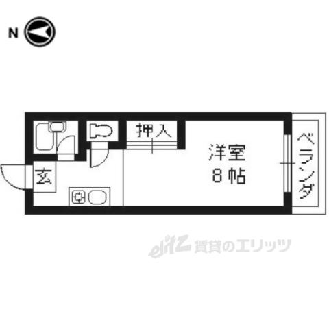 サンパレス山崎(1K/2階)の間取り写真