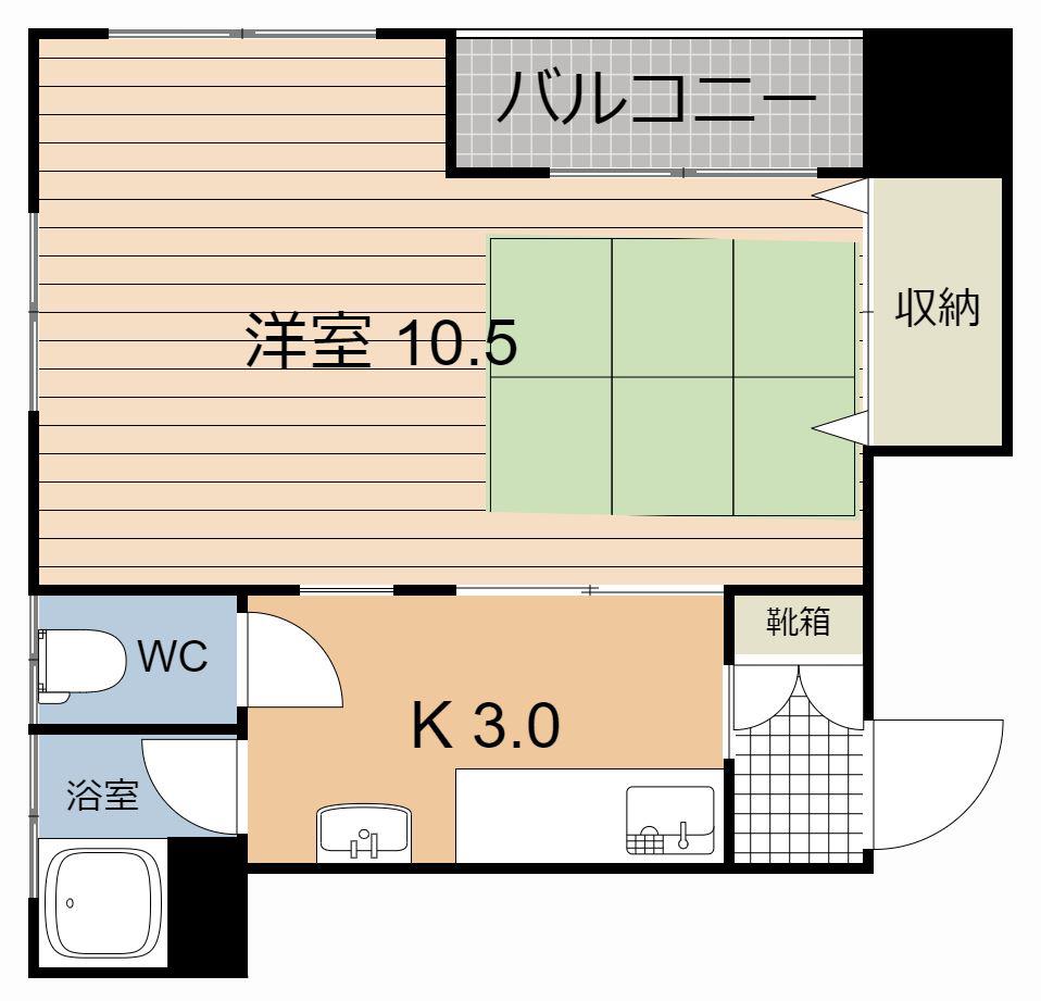 木村ビル(1K/4階)の間取り写真